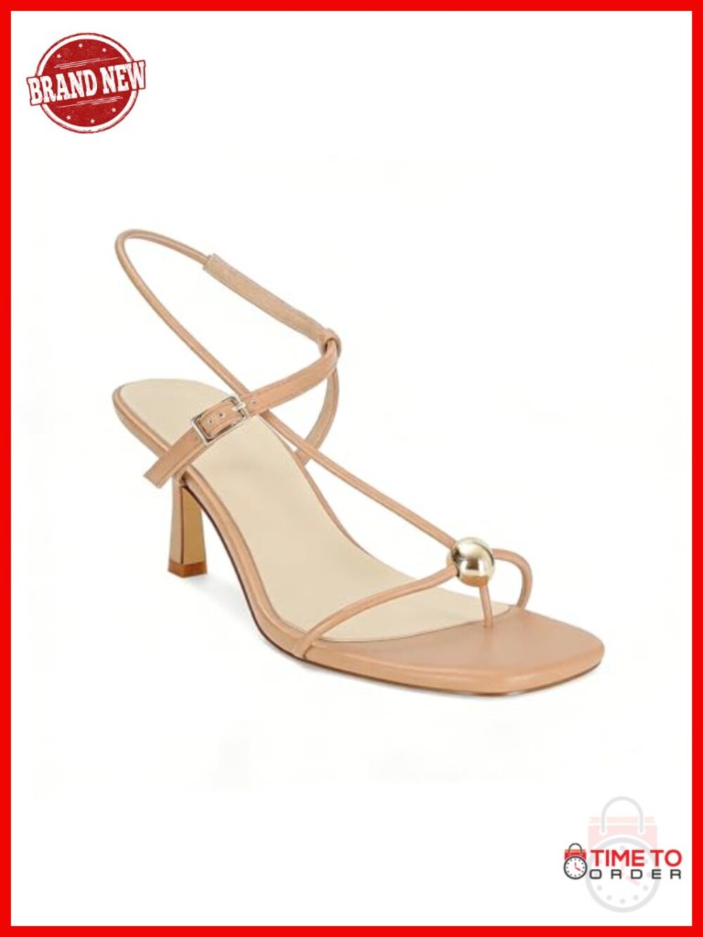 Womens Strappy Kitten Heeled Sandals Square Open Toe Thong Flip Flop Buckle